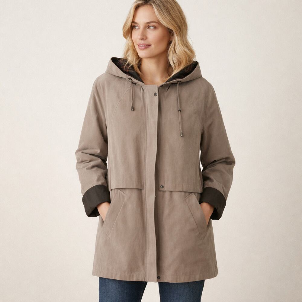 Liz Claiborne hooded utility anorak rain jacket Size L
